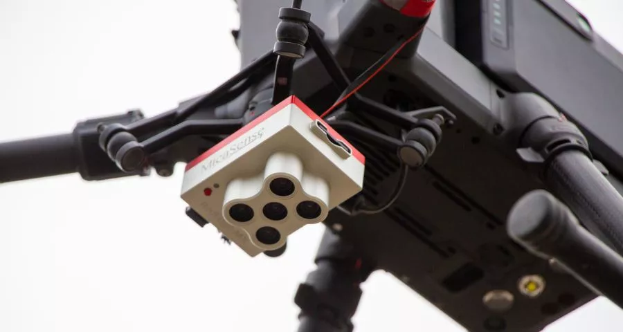 Ein Bild von der Unterseite einer Drohne von der Triopt Group