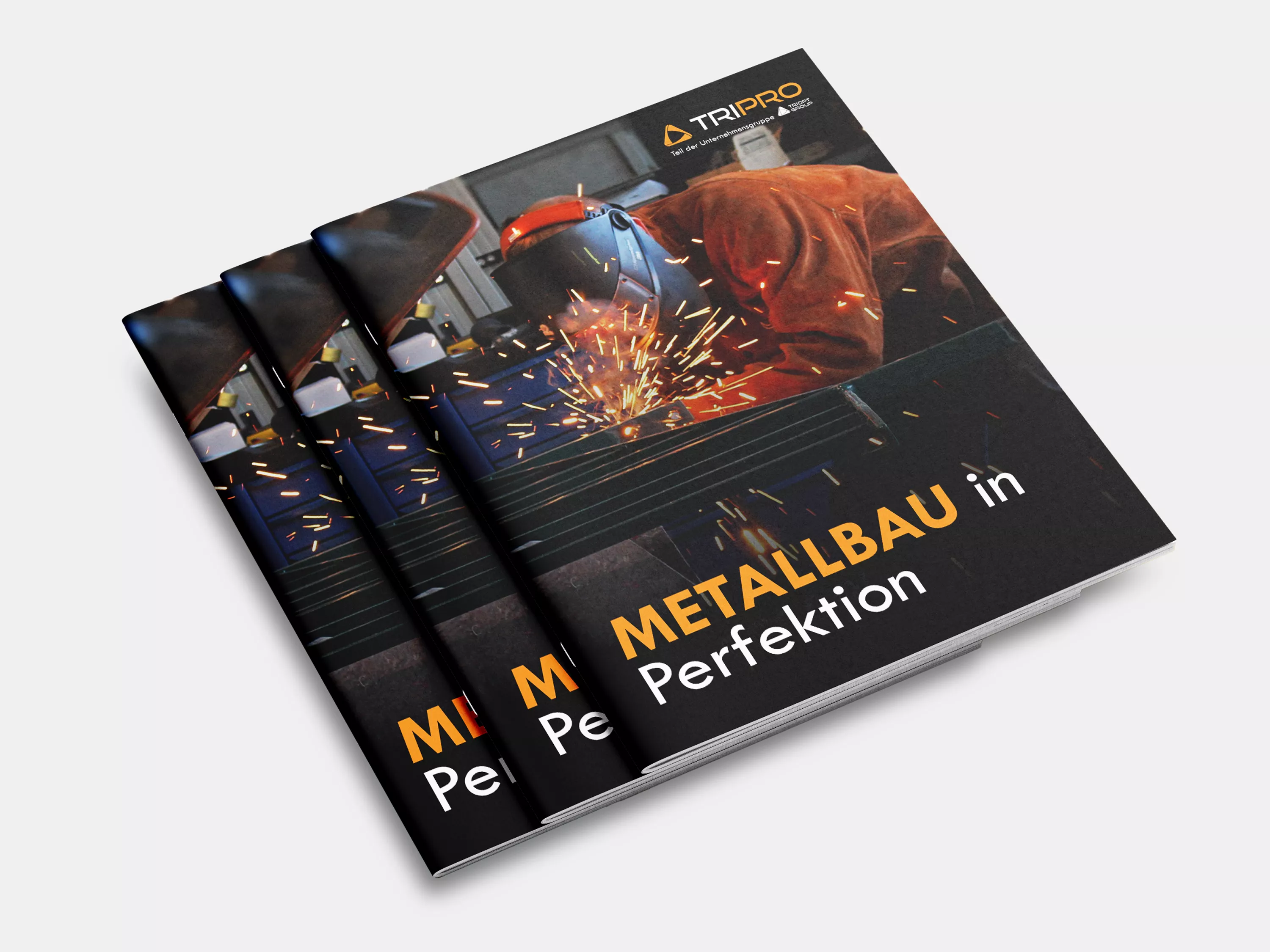 Ein Flyer über Metallbau von Tripro, einem teil der Unternehmensgruppe der Triopt Group